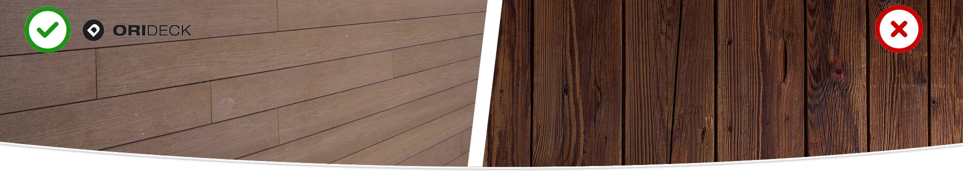 Comparación de tarima de madera sintética de Orideck con la madera convencional y el PVC
